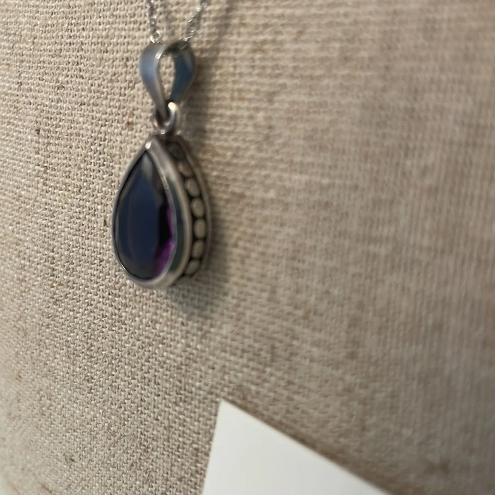 3 Piece Silver/Amethyst Necklace/Earrings - Picture 4 of 8